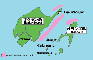 ダイビングポイント　マクタン島/オランゴ島エリア