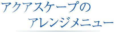 アクアスケープのメニューはアレンジ自由